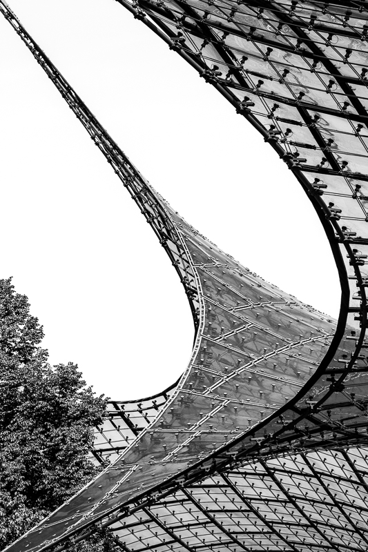 Architektur - Architekturfotografie - Dach - Deutschland - Instagram - Monochrom - München - Olympiastadion - View   von Franco Tessarolo
