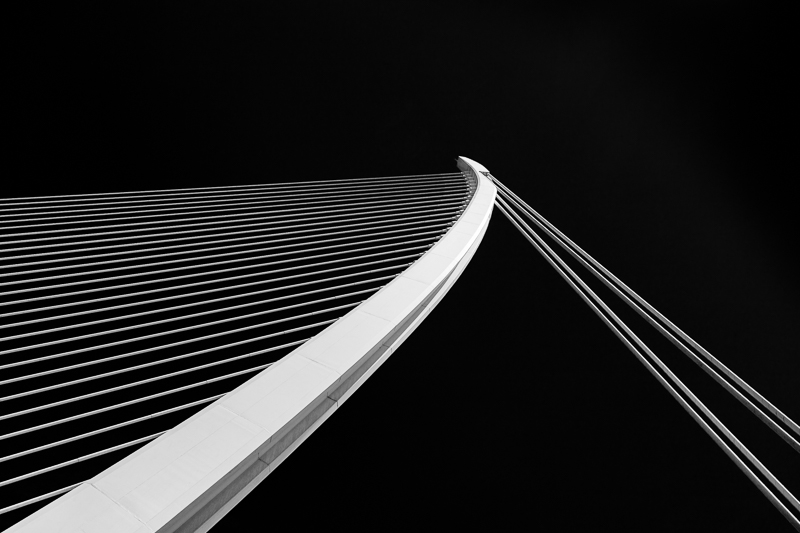 Architektur - Architekturfotografie - Brücke - Calatrava - Instagram - Monochrom - Puente del Grao - Spanien - Valencia - View von Franco Tessarolo
